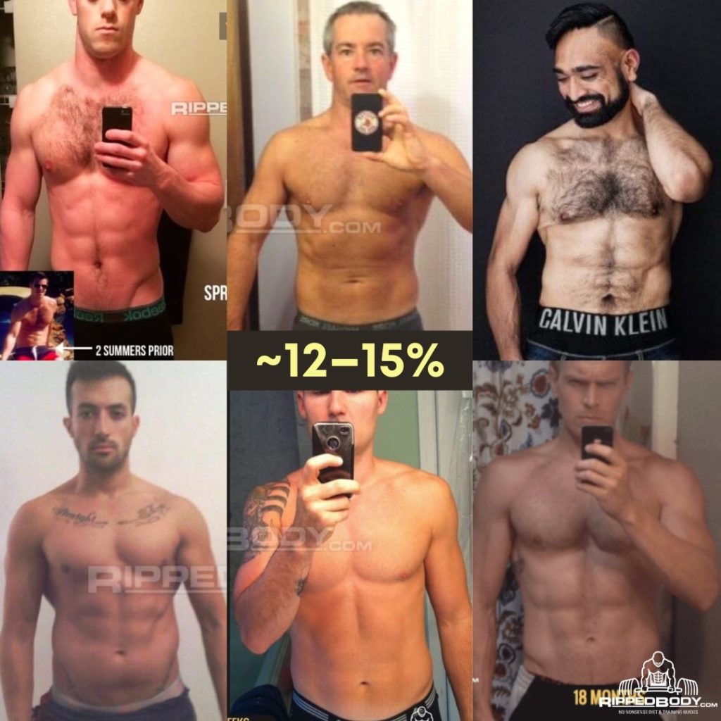 What 12-15% body fat looks like