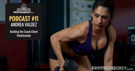 Andrea Valdez on the Rippebody Podcast Female Bodybuilder Lifting Weights