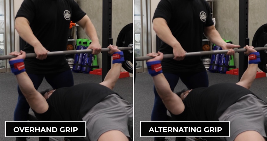 Bench Press Spot - Overhand vs alternating grip position