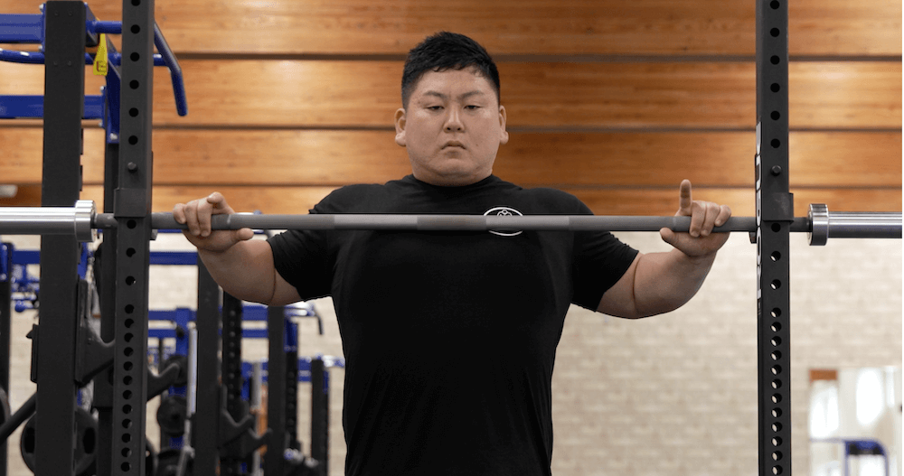Correct rack hook height when squatting.